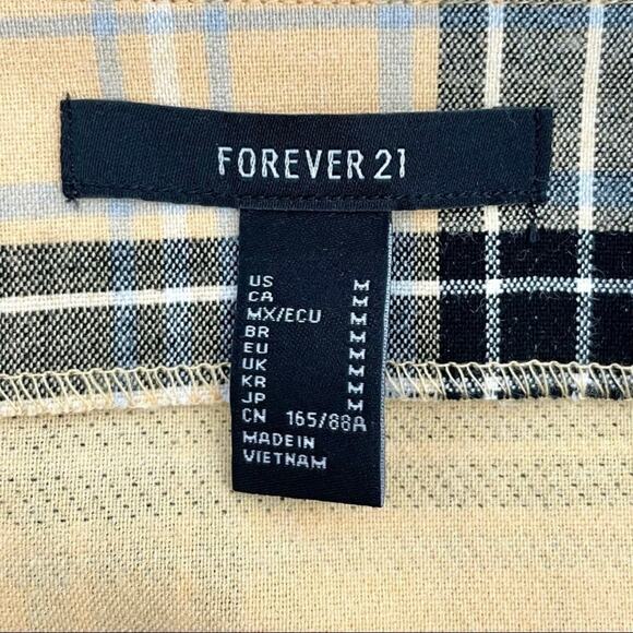 Forever 21 Yellow Plaid Spaghetti Strap 90s Clueless Mini Dress - Picture 6 of 7